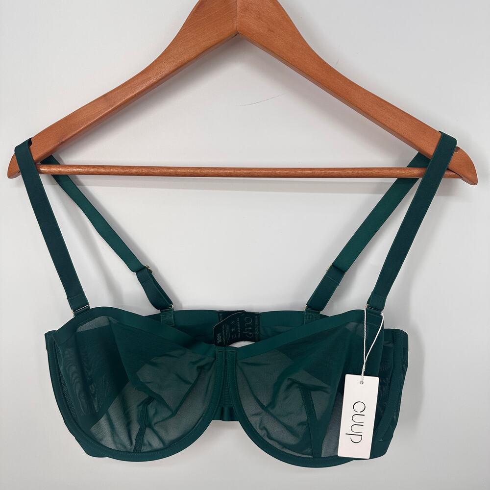 CUUP NWT The Balconette Mesh Bra in Serpentine // 40E